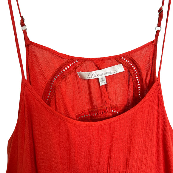 Lovers + Friends Women's Sunkissed Mini Dress Orange Open Back Spaghetti Strap S - Picture 7 of 9